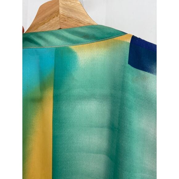 BARBARA GERWIT Size L Cocoon Kimono Jacket Open Front Tunic Multicolor - Picture 8 of 9